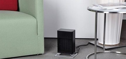 Compact floor fan heater