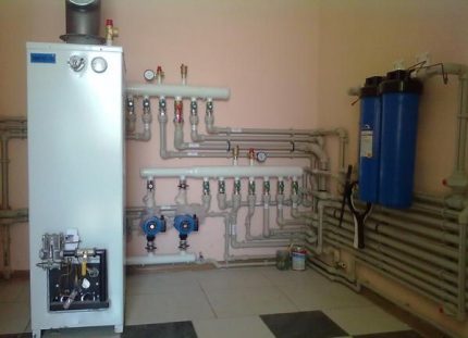 Gas heating boiler