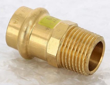 Sample of bronze press fitting for copper pipes