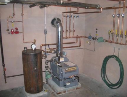 Vessel for indirect heating boiler