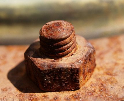 Rusted bolt with nut