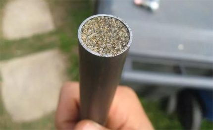 Sand filled pipe