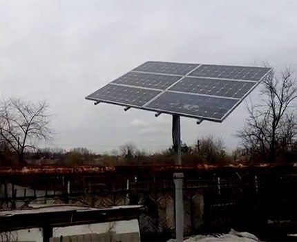Solar battery in cloudy weather