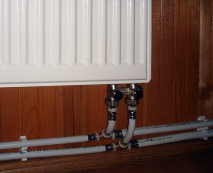 Panel de conexión del radiador