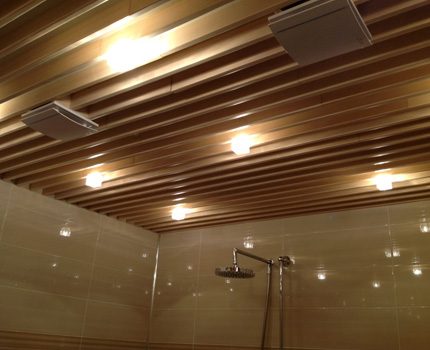 Ceiling in the bathroom