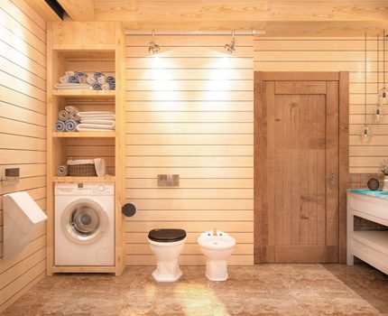 Phòng tắm bằng gỗ