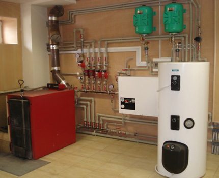 The boiler room area is not less than 15 square meters