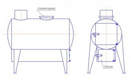 Drawing of a potbelly stove from a balloon