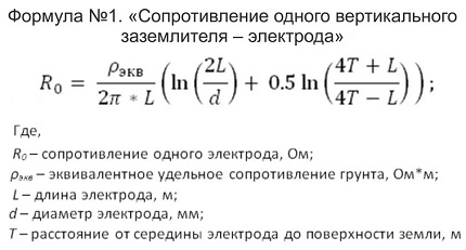 Formel för 1 elektrodmotstånd