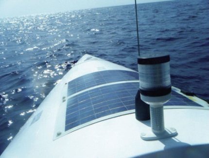 Fleksibelt panel på en yacht