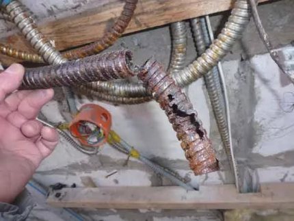 Rusty metal hose
