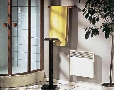 Hanging convector in the bathroom