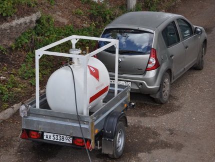 Registration of a mobile gas tank