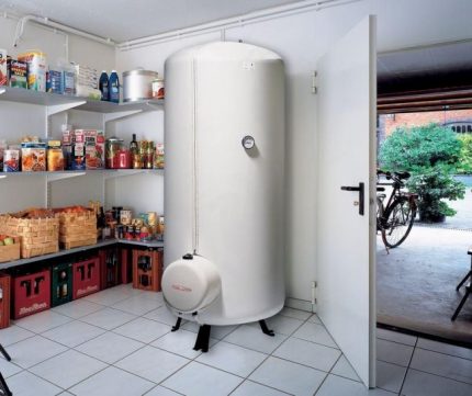 Floor standing boiler with integrated storage tank