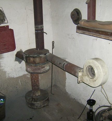 Homemade furnace in diesel fuel or mining