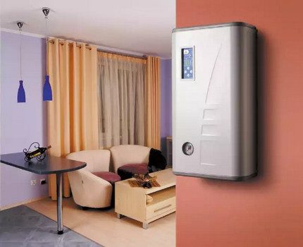 Wall-mounted electric boiler in the apartment