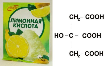 Fórmula de ácido cítrico