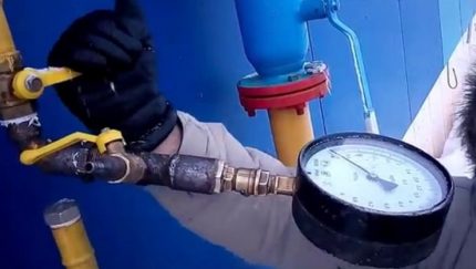 Pressure testing of the gas pipeline