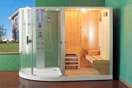 Brusebad med dampgenerator