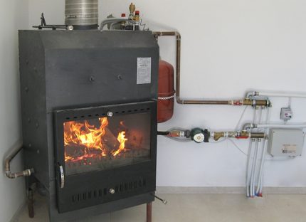 Modern model of a wood-burning stove