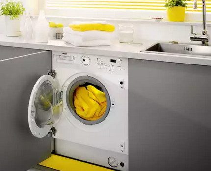 Eingebaute Waschmaschine