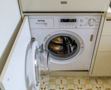 Built-in washing machine in the interior
