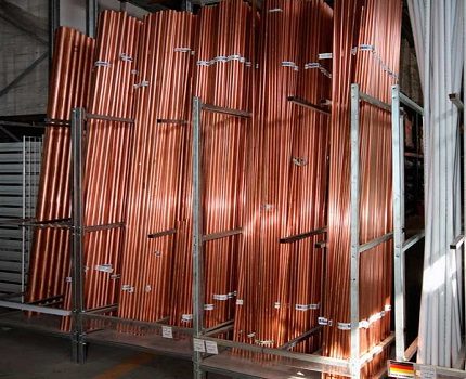 Copper tubes for cooling system