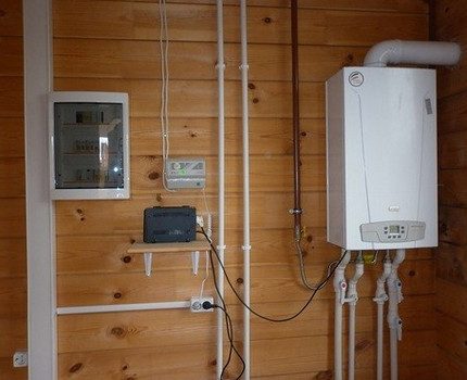Gas boiler connected to the inverter