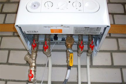 Gas heating system connection