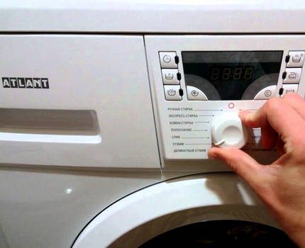 Affichage de la machine à laver