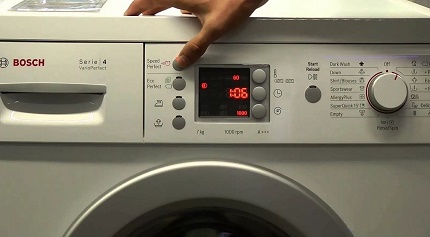 Reboot the washing machine programmer