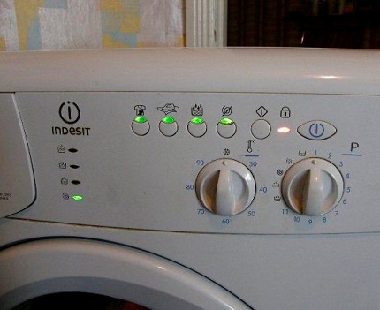 Vaskemaskinens funksjonssignaler