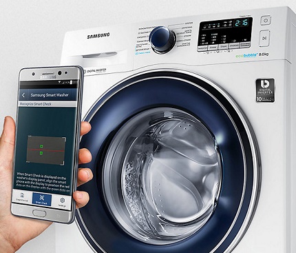 Smartphone-controlled washing machines