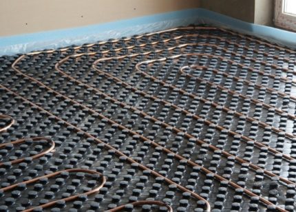 Copper pipes for underfloor heating