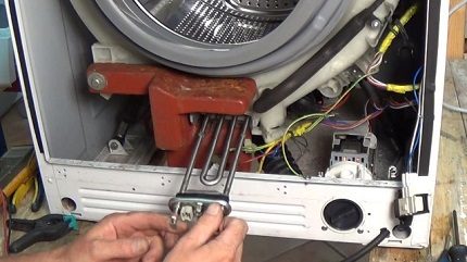 Remove the heater from the machine