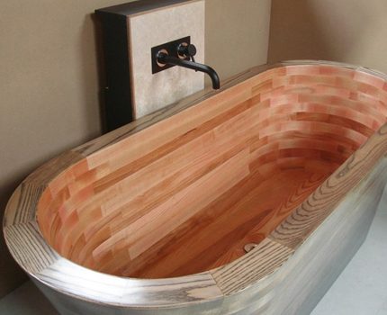 Thick walls of a wooden bowl
