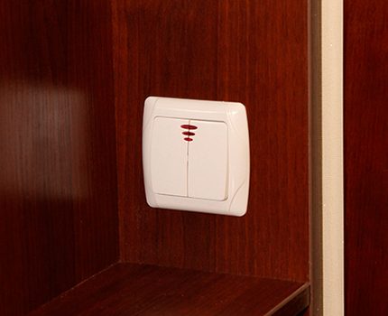 Wireless switch in the cabinet