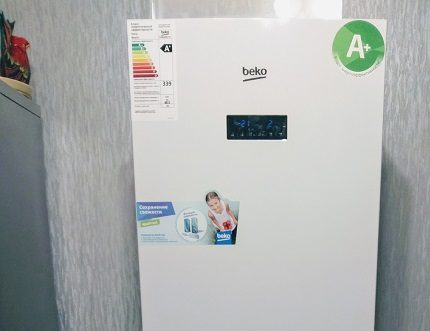 Information stickers on the refrigerator