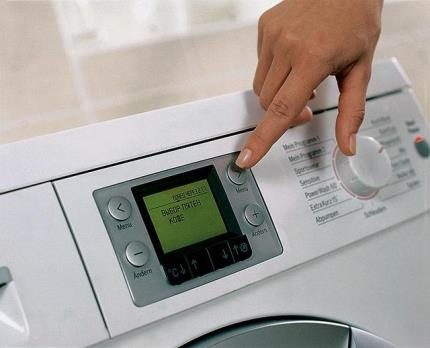 Automātisks veļas mazgājamās mašīnas displejs