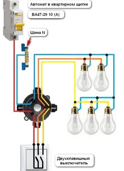 Diagrama de conexión de la lámpara