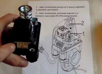 Instrukce tlakového spínače