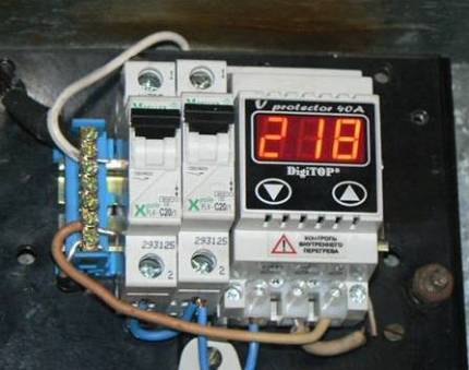 The appearance of the voltage relay