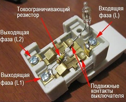 El diagrama de circuito del interruptor LED