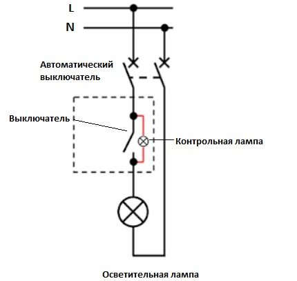 Circuit diagram with indicator