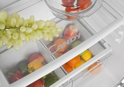 Pārtikas uzglabāšanas iespējas Candy ledusskapjos