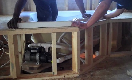 Hot tub frame construction