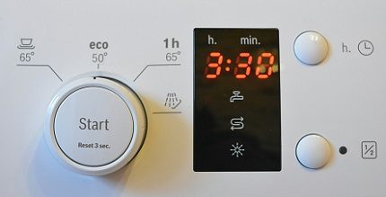 Indicator on the dishwasher panel