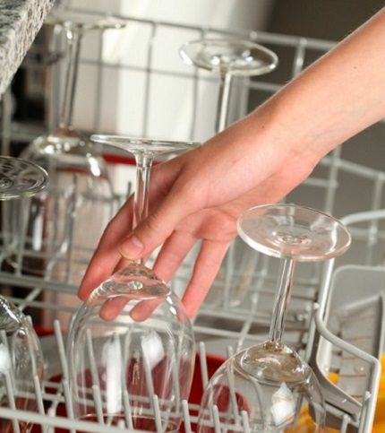 Glasses in the dishwasher