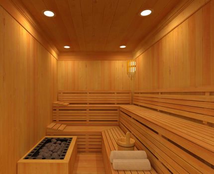 Éclairage LED dans le sauna
