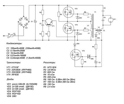 Diagrama de circuito eletrônico